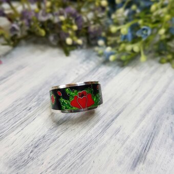 Ring made of silver and enamel TM «Annamel». Buy at a discount.