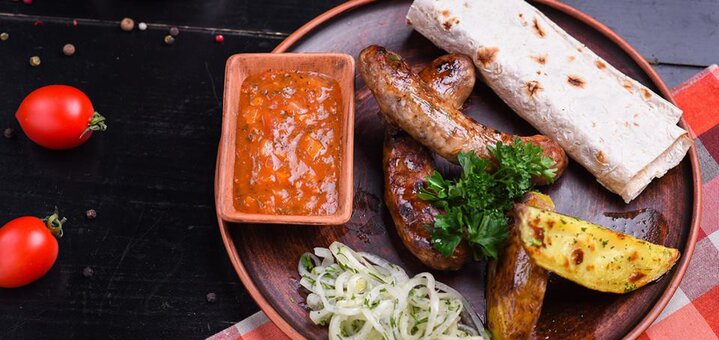 Kitchen menu in barbaris gril, bar and dance in kremenchuk on special offer
