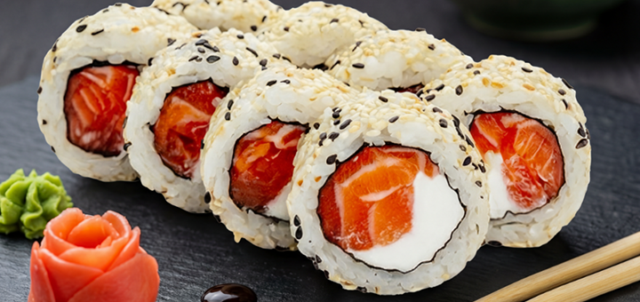 Доставка суши Amo Sushi. Заказывайте по акции 8