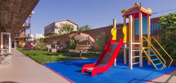 Children's playground at the Palma hotel in Zatoka. Book rooms for the promotion.