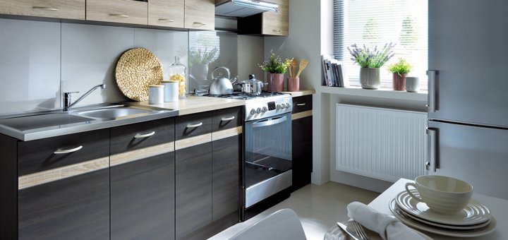 Discounts on kitchen furniture in black red white stores