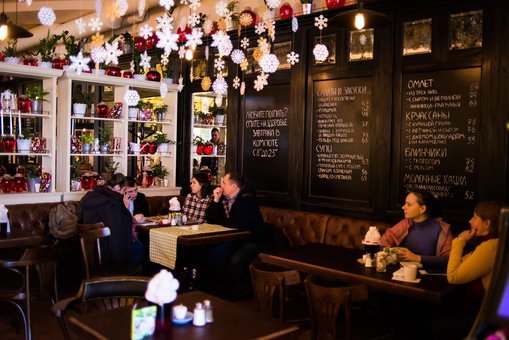 The interior of the restaurant "Compot". Book a table at a discount