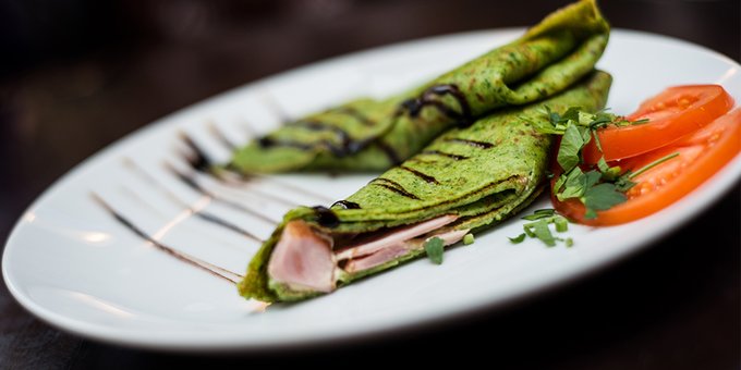 Spinach crepe roll at the celentano pizzeria in dnipro. order with a discount