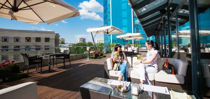 The menu in the restaurant "The Terrace" in Kharkov. Order cheap